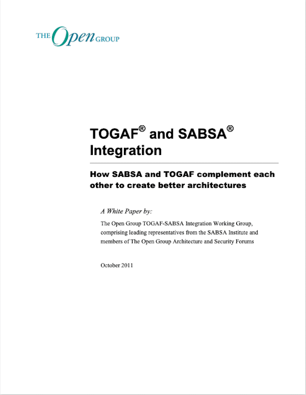 Portada Integración TOGAF y SABSA